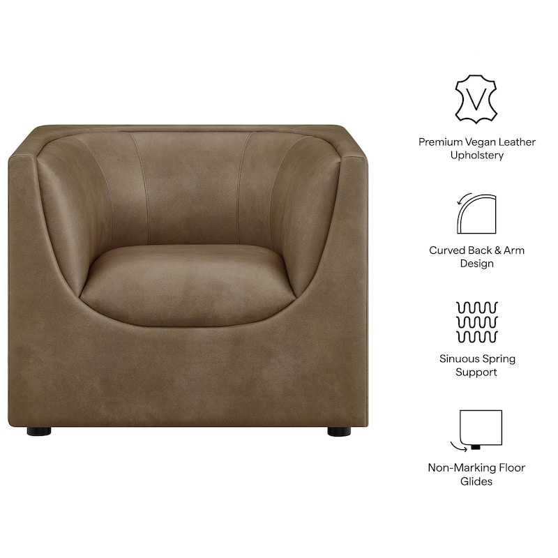 Hilda Curved Back Vegan Leather Armchair