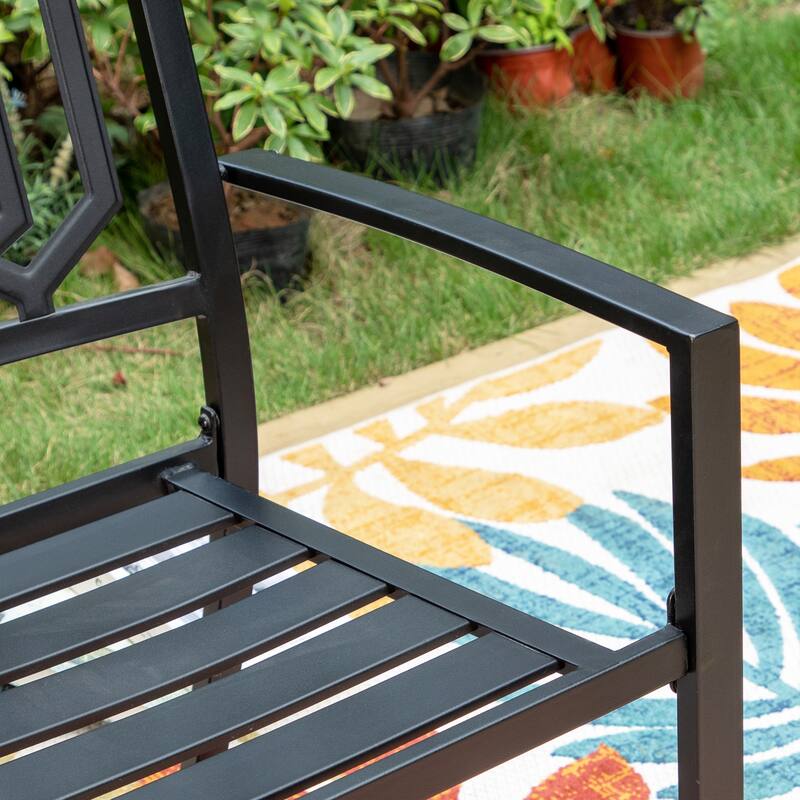 Patio E-coated Weather-resistant Stackable Dining Armchairs (Set of 2)