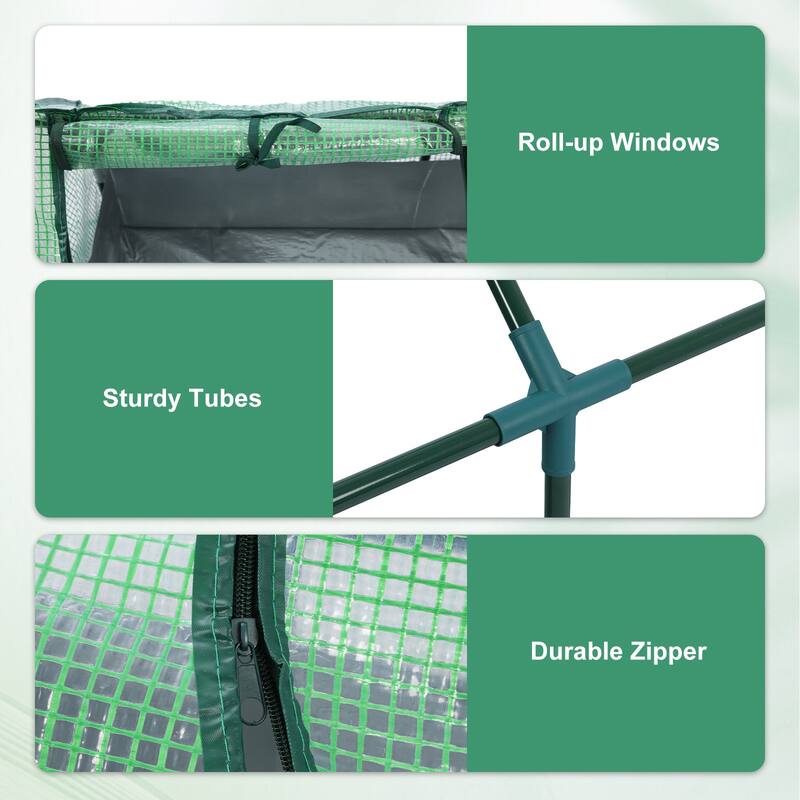 Aoodor Raised Garden Bed with Mini Greenhouse Cover