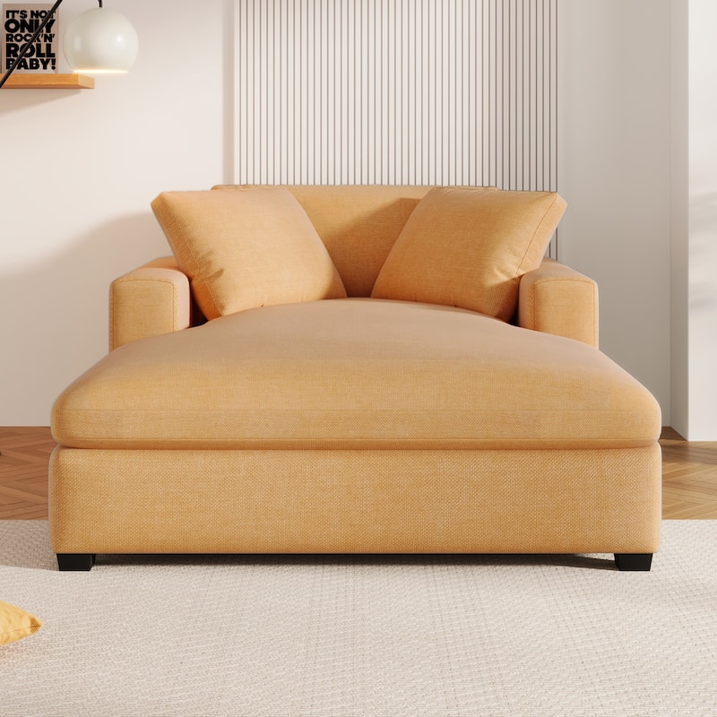 Yellow 53.5" Chaise Lounge Chair