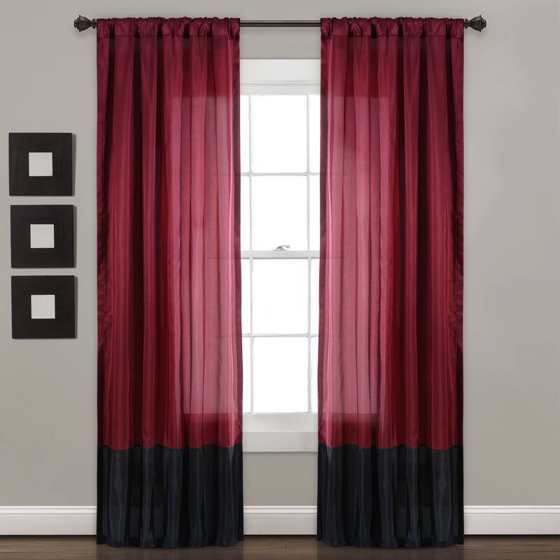 Copper Grove Moberly Red/ Black Milione Fiori 84-inch Curtain Panel Pair