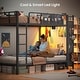 preview thumbnail 10 of 16, Metal Bunk Bed Twin Over Twin with Hall Tree 4 Storage Drawers