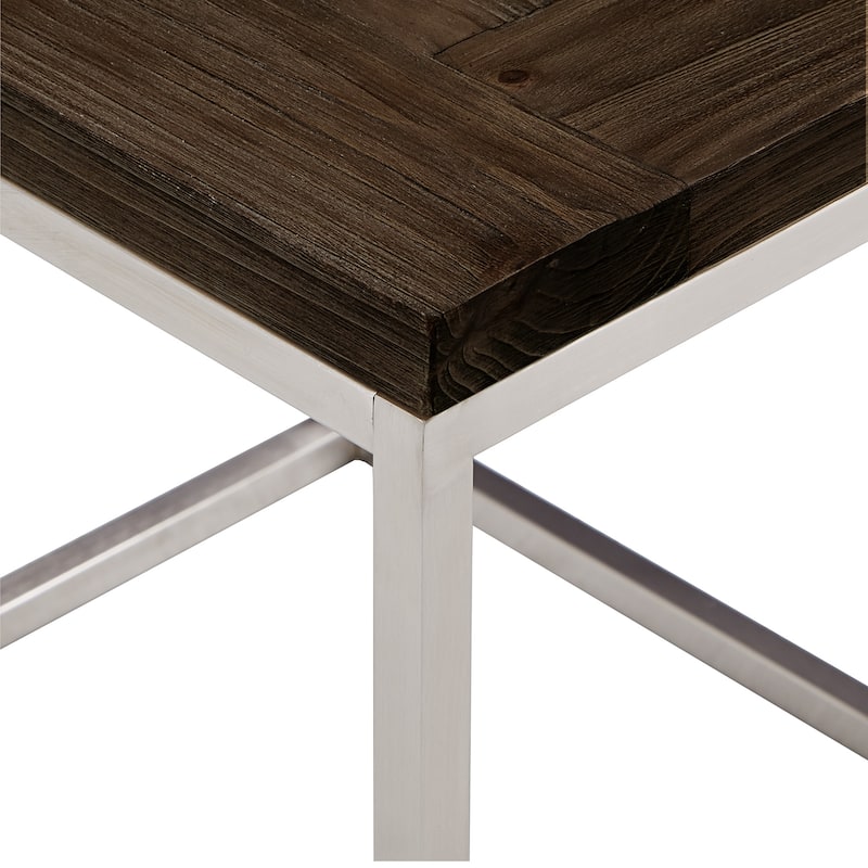 Keenan Stainless Steel Rectangular Sofa Table by iNSPIRE Q Modern - Sofa Table