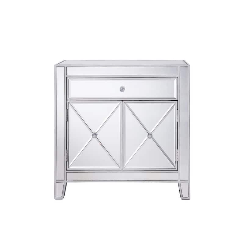 Elegant Lighting Contempo Silver 1 Drawer 2 Doors Cabinet - Silver