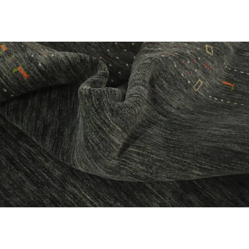 Hand Knotted Oriental 100% Wool Carpet Tribal Animal Pictorial Greys & Charcoal Gabbeh Area Rug - 9' 9'' X 10' 0''