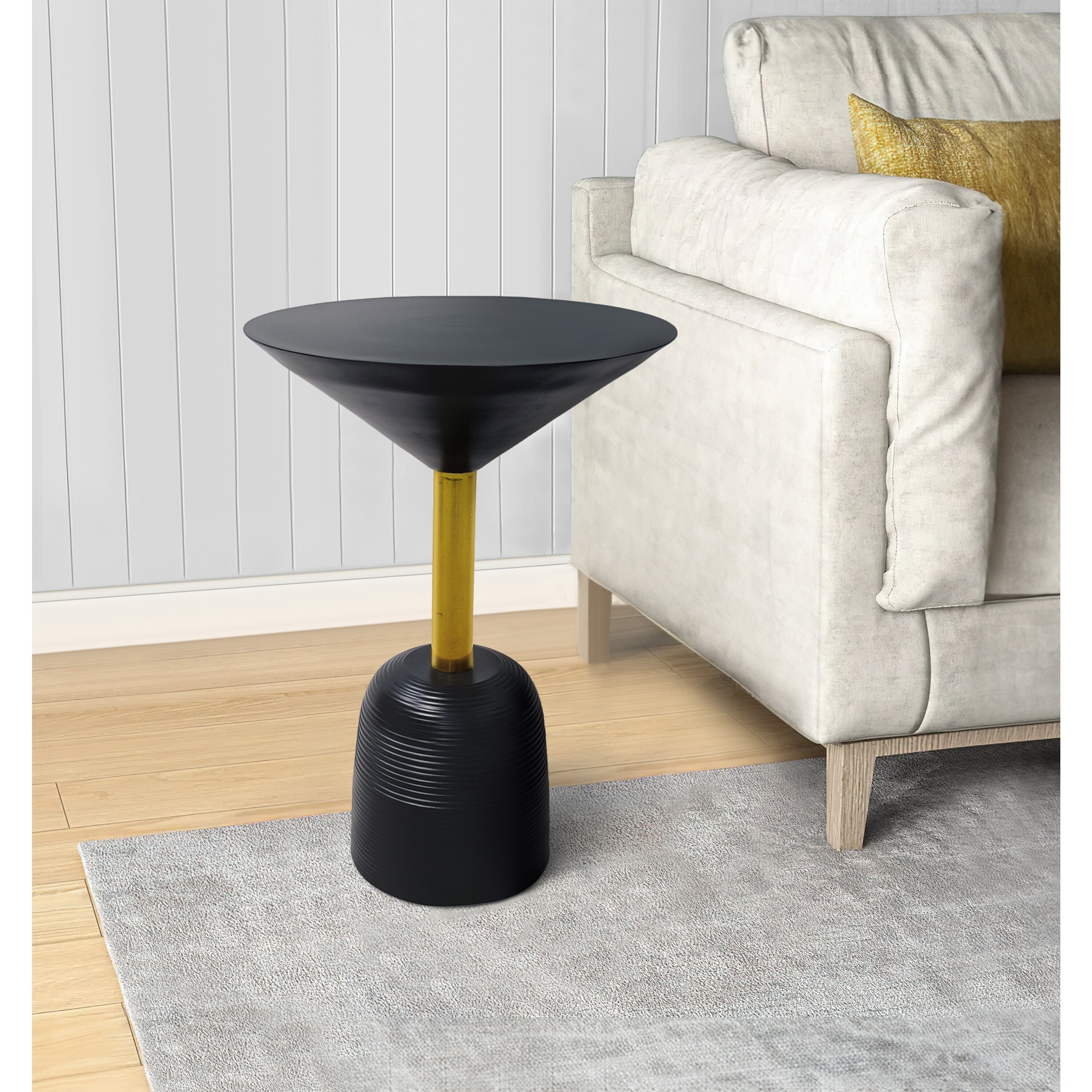 12 Inch Round Cocktail Side End Table Aluminum Cast Top and Dome