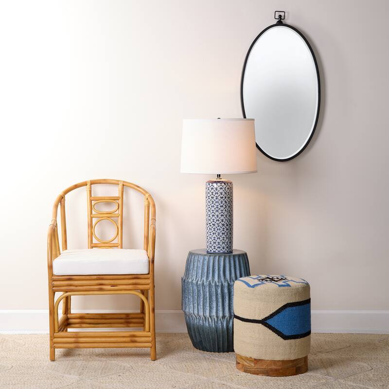 Alden Décor Elouise Ceramic Table Lamp, Blue