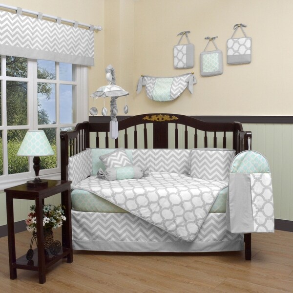 mint green crib bedding