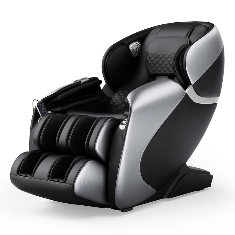 Relaxe Zero Gravity Shiatsu Massage Chair with Heating (SL-Track) - Black+Silver