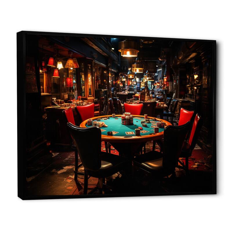 Designart "Casino Royale Blackjack II" Casino & Games Framed Canvas Prints