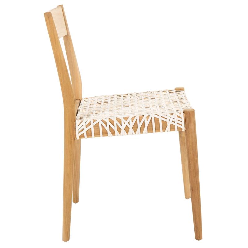 SAFAVIEH Margarete Woven Leather Dining Room Chair (Set of 2) - 18.5" W x 20" L x 31.5" H - 19Wx20Dx32H