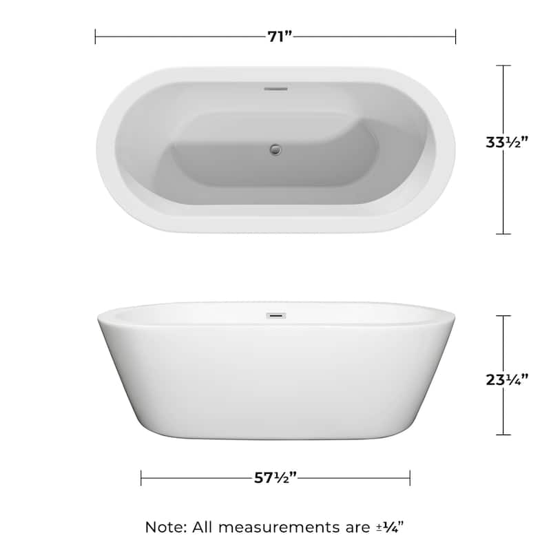 Wyndham Collection Mermaid 71" Free Standing Acrylic Soaking Tub with