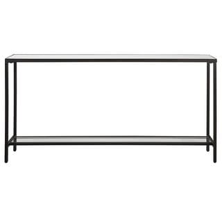 60" Black Unique Uttermost Hayley Spacious Rectangular Console Table