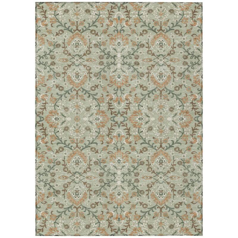 Machine Washable Indoor/ Outdoor Traditional Hartman Chantille Rug