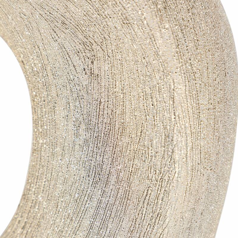 Modern Ceramic Textured Oval Cut-Out Vase - Home Decor - 13"