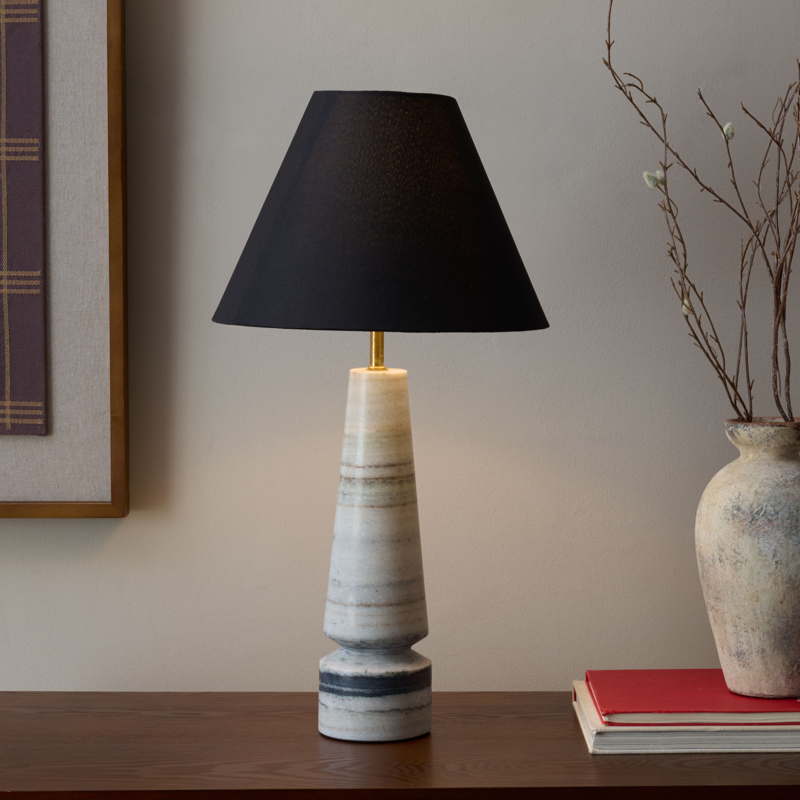 SAFAVIEH Lighting Jules Table Lamp 22-Inch Marble Base Design - 12"W x 12"D x 22"H