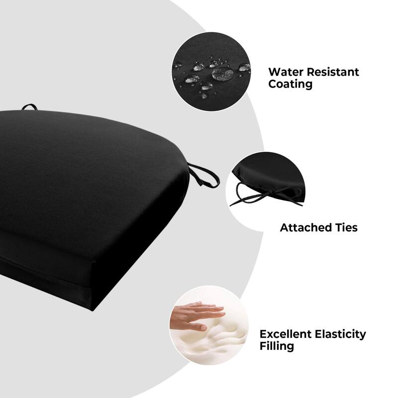 Set of 4 Solid Soft Outdoor Patio Deep Seat Cushion