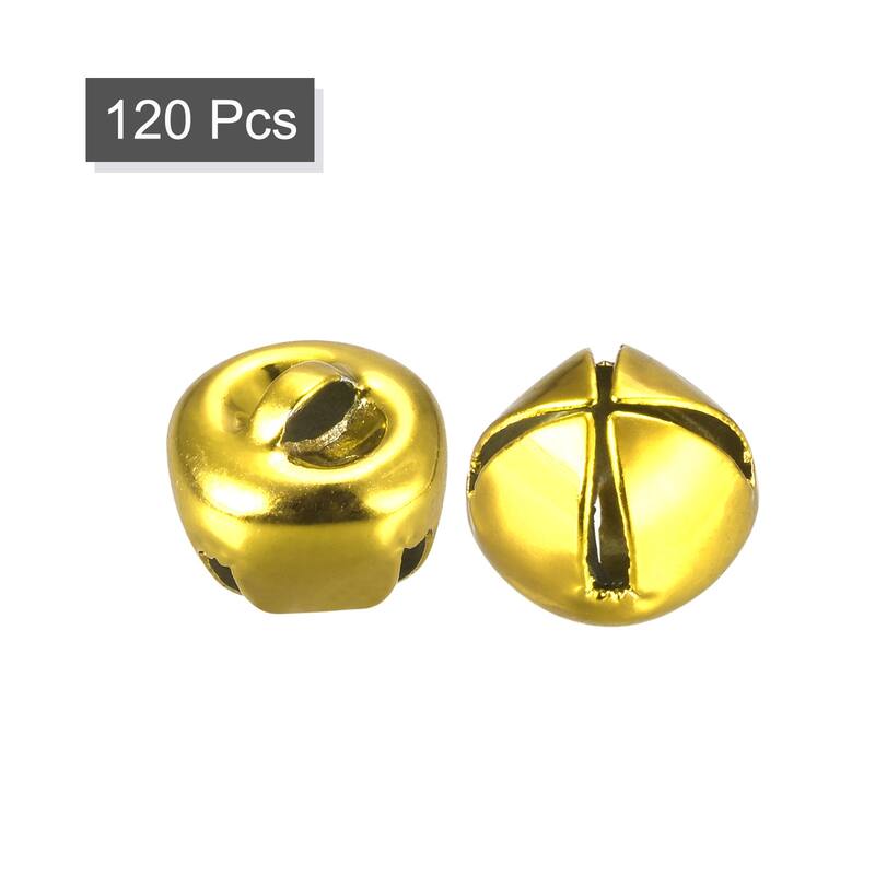 Jingle Bells, 10mm 120pcs Small Bells for Crafts DIY Christmas, Gold Tone