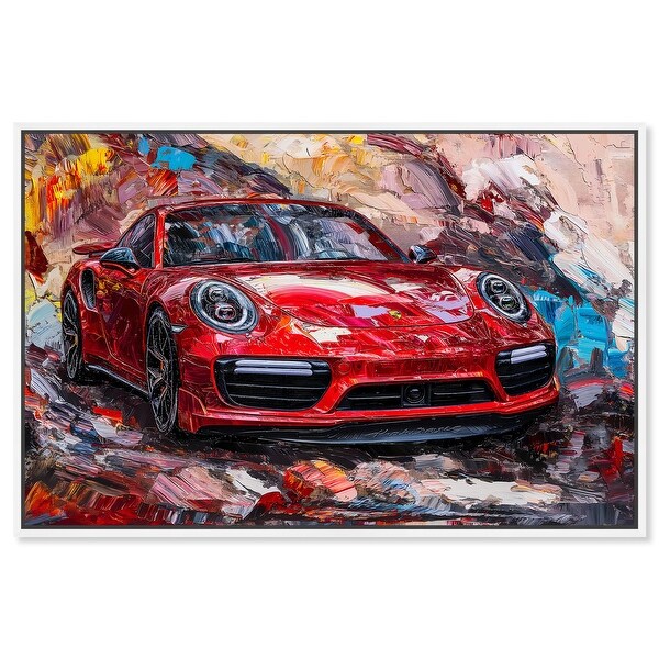 Porsche Pulse Canvas Lux Car Paintings by Art Remedy - Bed Bath