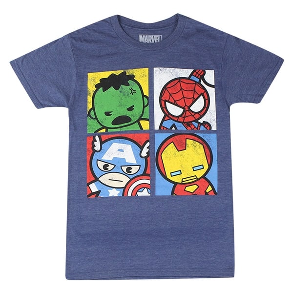 Shop Marvel The Avengers Chibi Version Men S Blue T Shirt Overstock 17067220