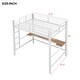 preview thumbnail 22 of 29, Full Size Gaming Metal Loft Bed Frame with LED Light and Desk, 77.2"L x57.3"W x 72"H