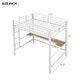 preview thumbnail 22 of 64, Gaming Loft Bed with RGB LED Light & USB Charge Station, Metal Loft Bed Frame w/Built-in Desk & Full-Length Guardrails