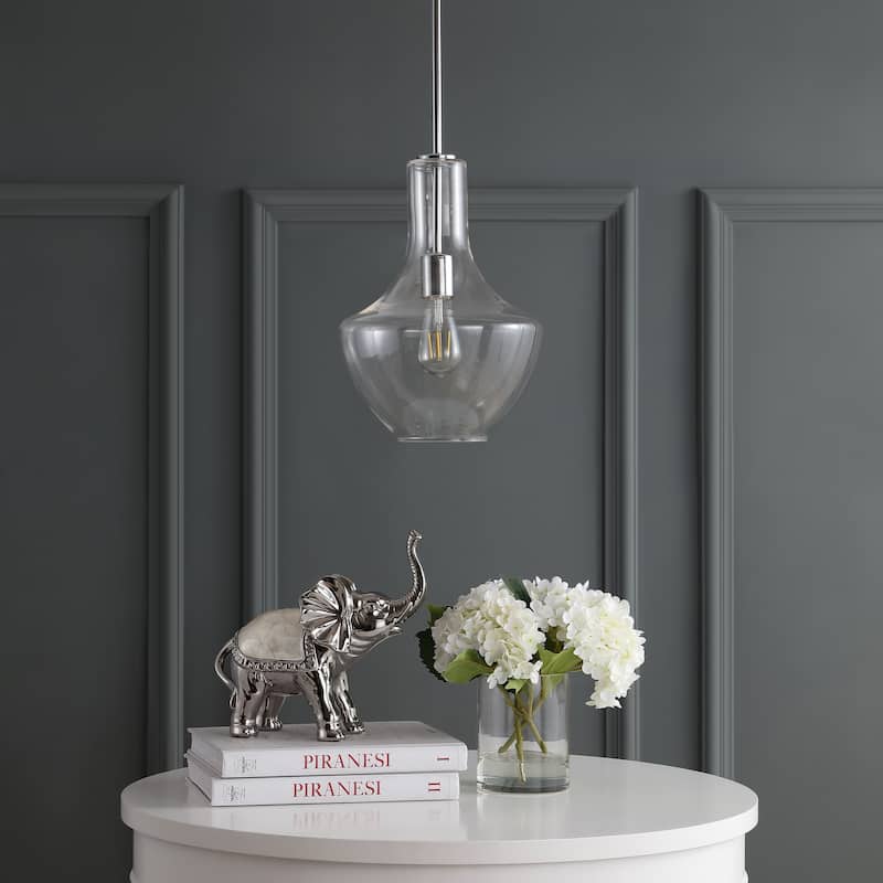 Bettina 1- Light Mid-Century Modern Iron/Glass LED Pendant, by JONATHAN Y