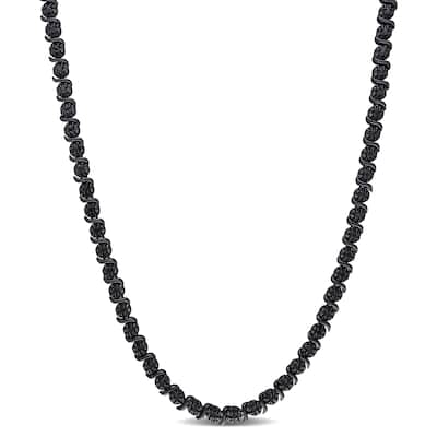 Miadora 1/2ct TW Black Diamond Tennis Necklace in Sterling Silver Black Rhodium
