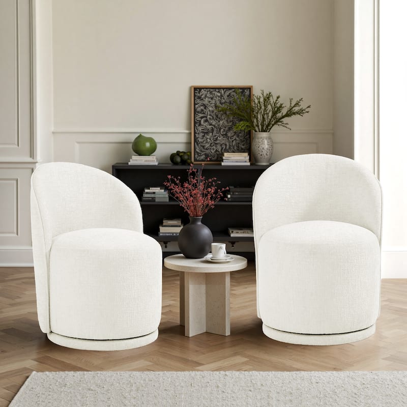Modern Armless 360-Degree Swivel Dining Chair Barrel Chair