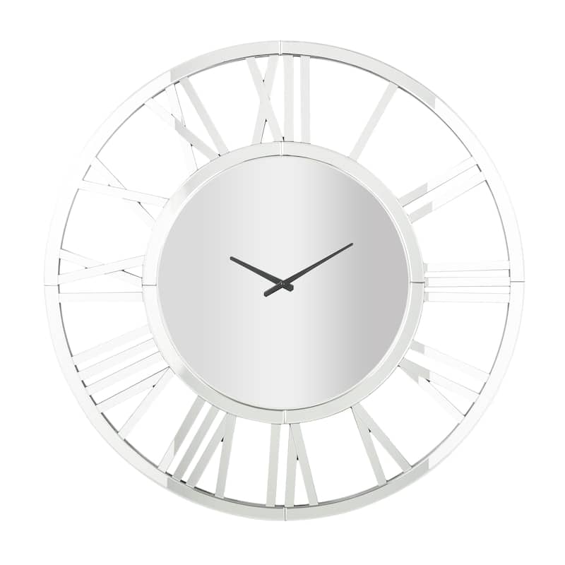 Silver or Gold Glass Mirrored Wall Clock