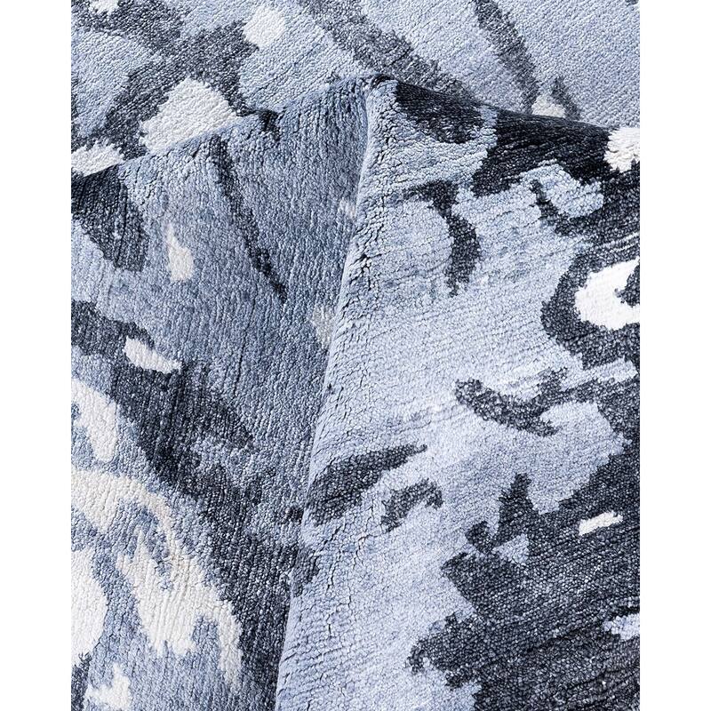 Modern One-of-a-Kind Hand-Knotted Area Rug, Blue - 9' 1" x 12' 1"