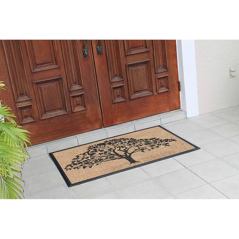 A1HC Natural Coir & Rubber Hand Flocked Large Door Mat