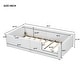 preview thumbnail 7 of 7, Twin Size Upholstered Platform Bed with Guardrail and Charging Station, White