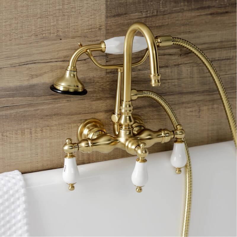 Kingston Brass Aqua Vintage Wall Mounted Clawfoot Tub Filler with