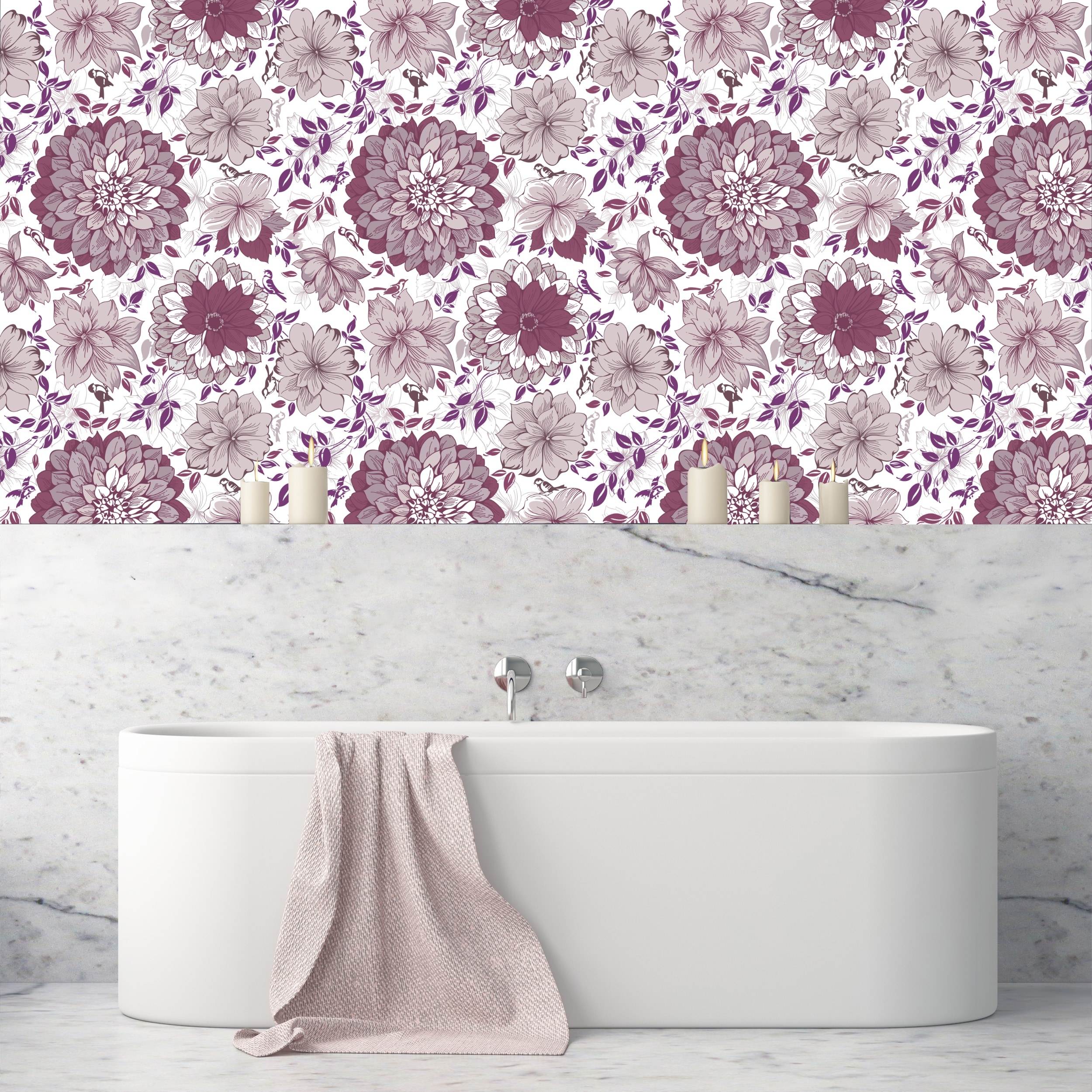 Shop Karissma Bloom Floral Removable Wallpaper 24 Inch X 10 Ft