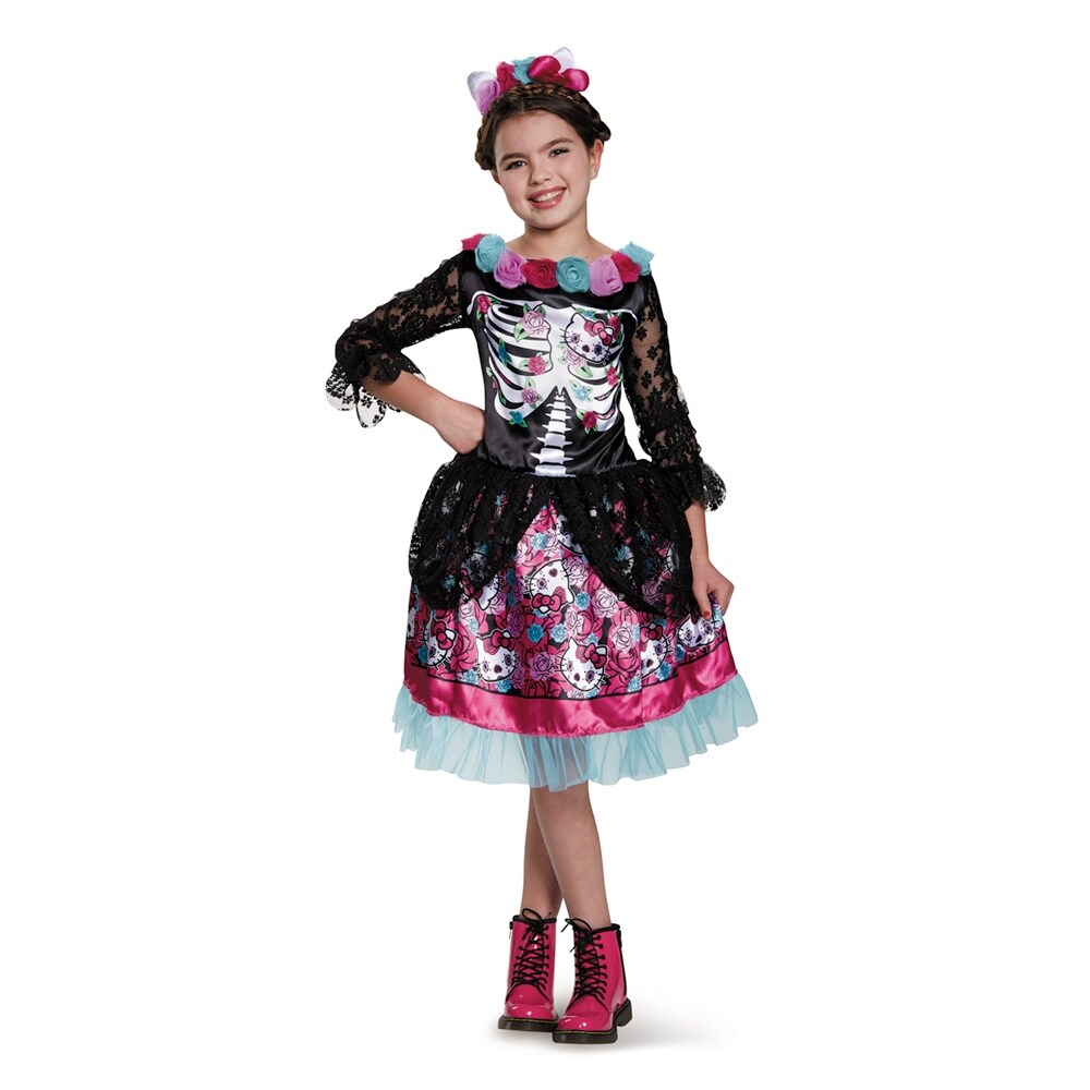 Shop Girls Hello Kitty Dia De Los Muertos Costume Overstock 16821765 Xl Size 14 16