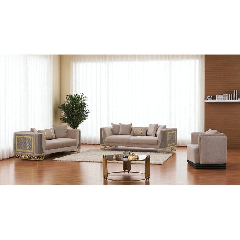 Aldoria 3 Pieces Living Room Sets 1 Sofa 1 Loveseat 1 Chair - Beige