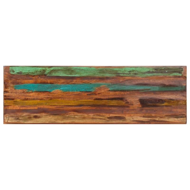 vidaXL Bench Steel Wooden Outdoor Bench 43.3"/63" Solid Mango/Reclaimed Wood