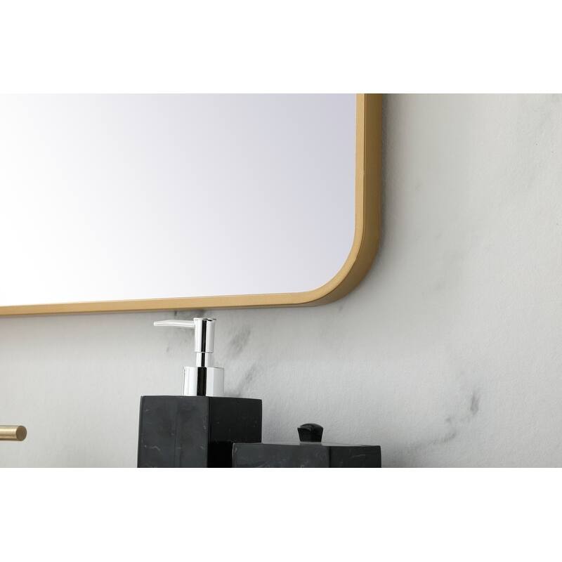 Ezra Soft Corner Metal Rectangular Mirror
