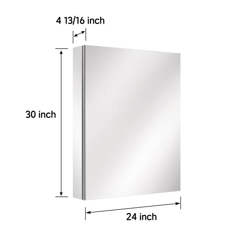 Topcraft Wall Mounted Aluminum Framed Medicine Cabinet
