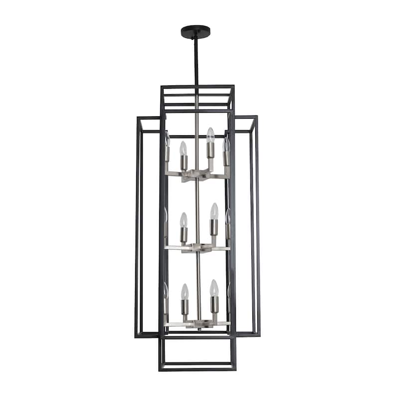 12-Light Lantern Tiered Chandelier Pendant Lighting Island