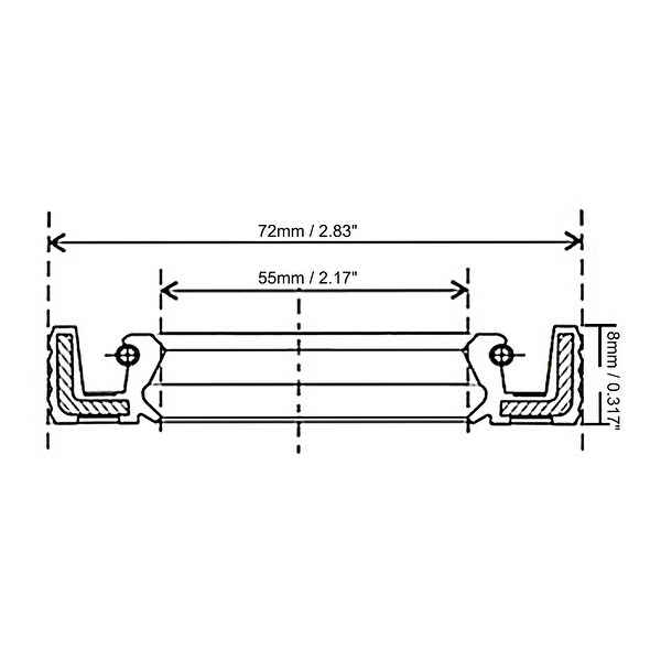 Metric Oil Shaft Seal 60 x 80 x 8mm Double Lip Price for 1 pc