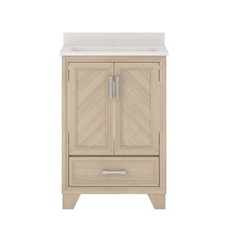 CRAFT + MAIN AWVT2419D Ashlow 24" Free Standing Single Basin Vanity - Natural Oak