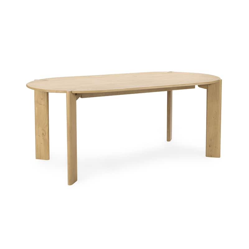 Kering 75" Oak Wood Oval Dining Table by Kosas Home