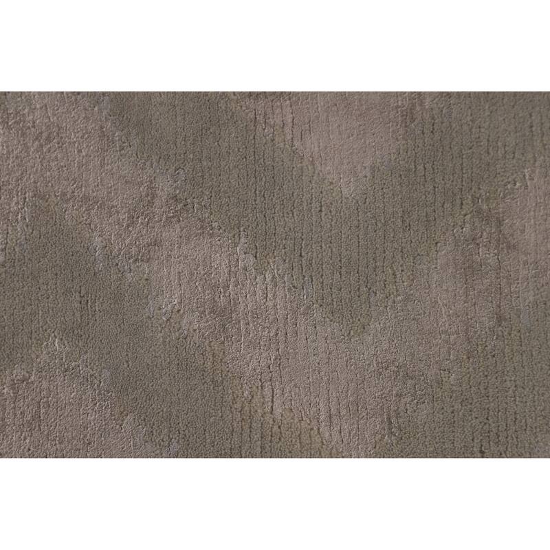 Chevron Style Modern Area Rug Handmade Wool Carpet - 8'0" x 9'10"