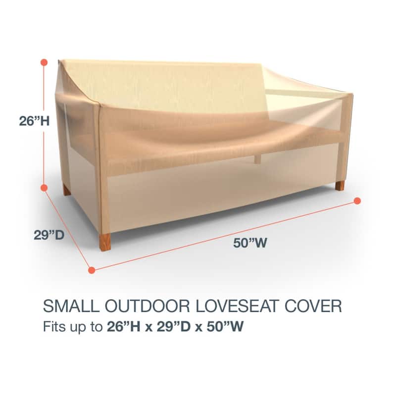 Budge StormBlock™ Savanna Patio Loveseat Cover Tan - Small - 26"H x 50"W x 29"Deep