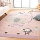 preview thumbnail 19 of 47, SAFAVIEH Carousel Kids Miharu Animal Rug 4' Square - Blush Pink