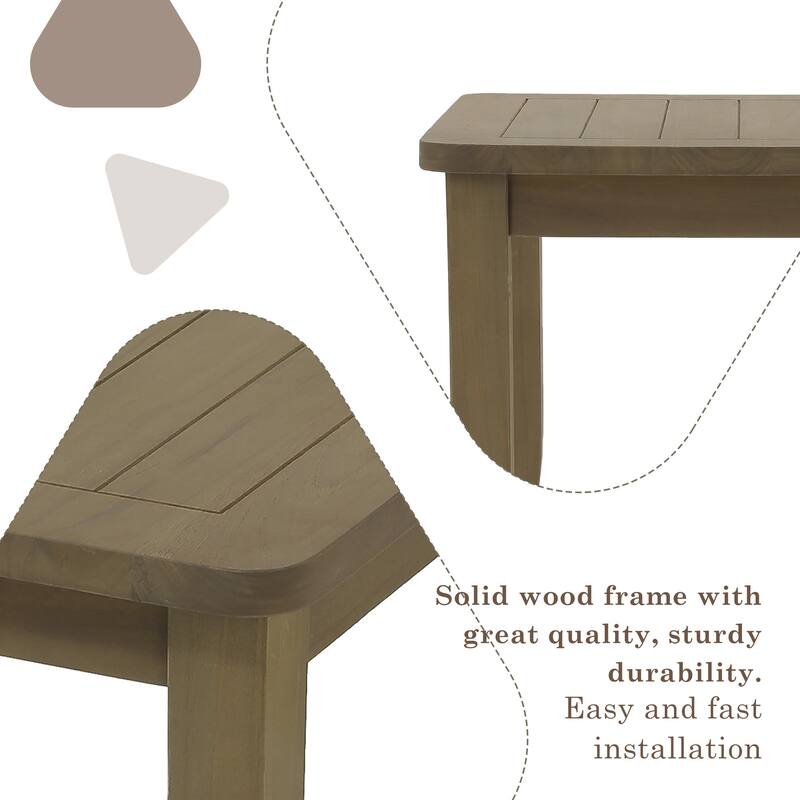 Patio Teak Wood Outdoor Square Side Table