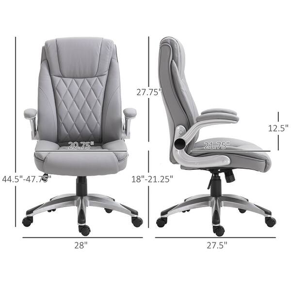 High Back Executive Office Chair, Faux Leather Computer Desk Chair with Lumbar Support, Ergonomic Home Office Chair - N/A