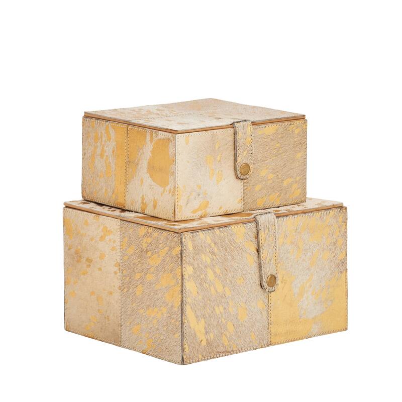 Leather Natural Box (Set of 2)